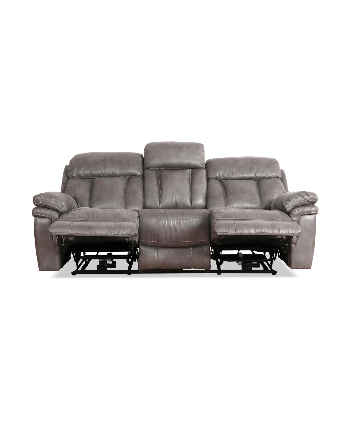 Shop Armen Living Estelle 88" Fabric In Power Reclining Sofa In Gunmetal