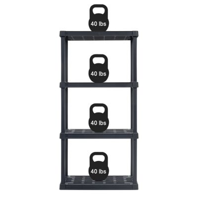 4-Tier Shelving Unit, Black