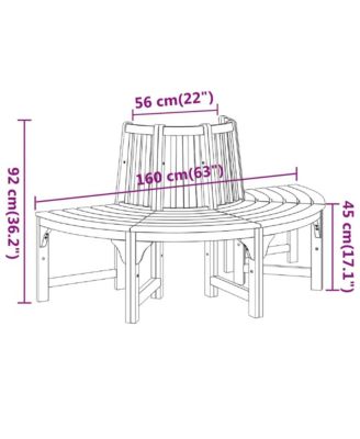Tree Bench Reddish Brown Solid Eucalyptus Wood with an Oil Finish