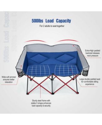 Folding Camping Chair with Bags and Padded Backrest