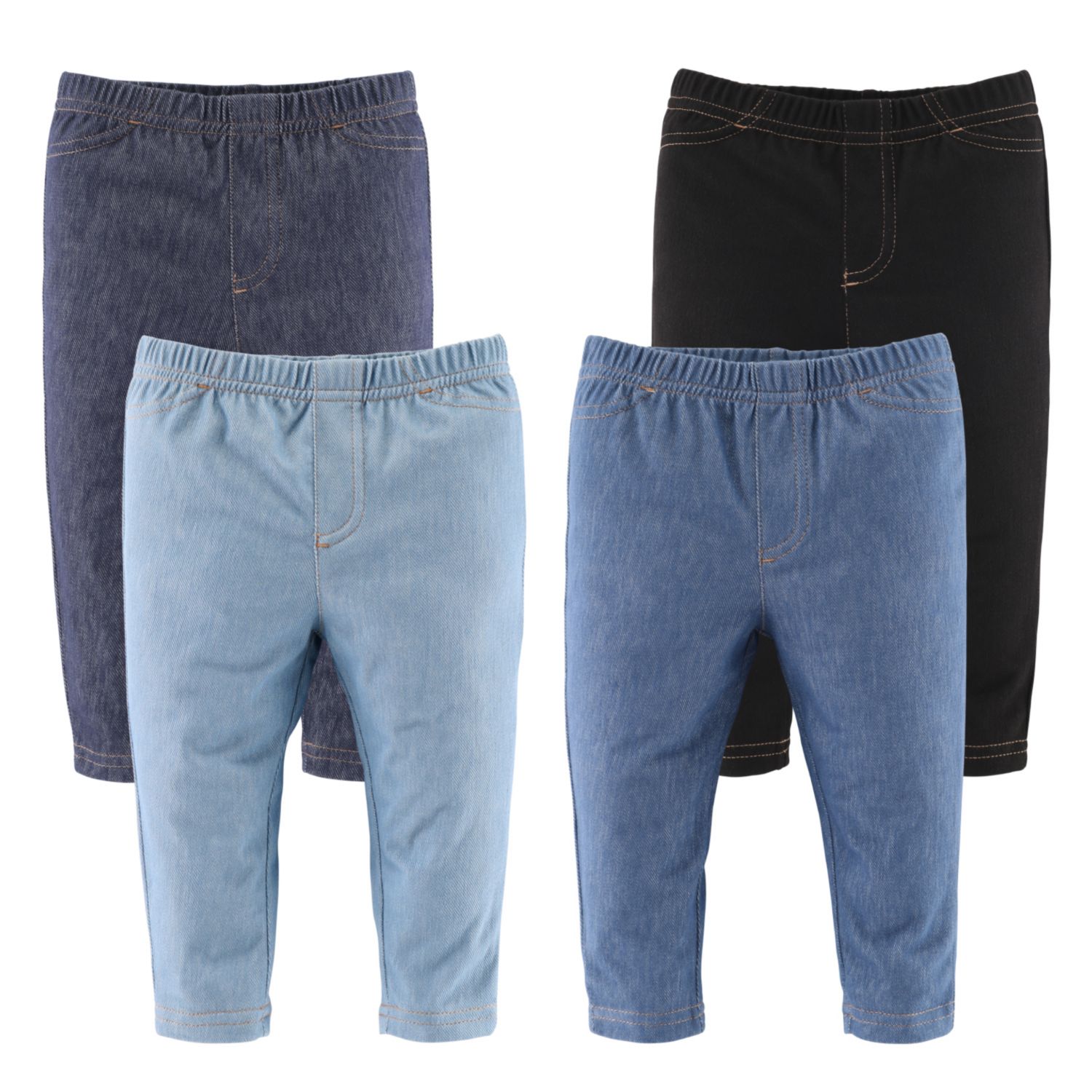 Baby Jeggings for Boys and Girls, 4-Pack