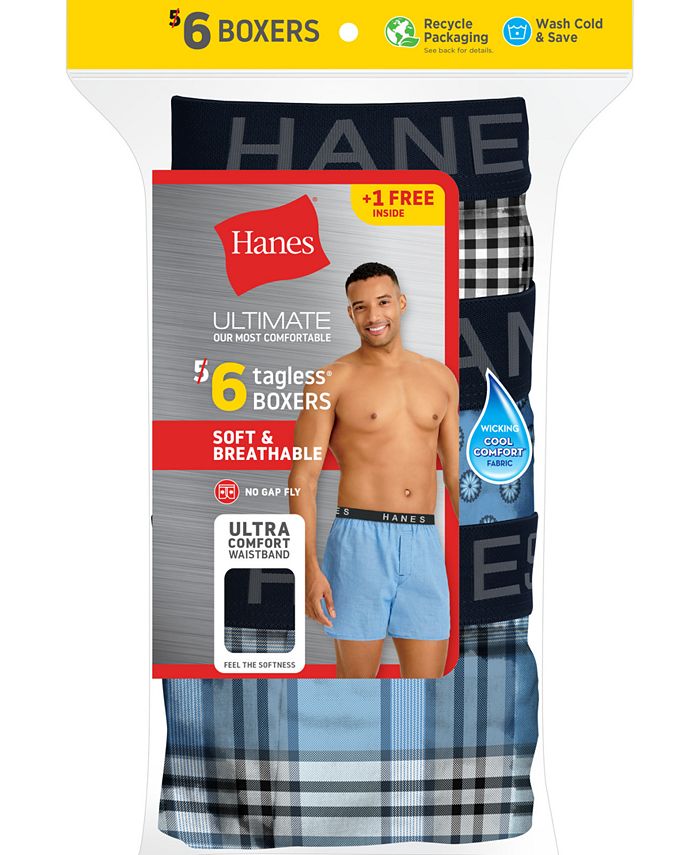 Hanes Men's 5+1 Bonus Pack Woven Boxers Macy's