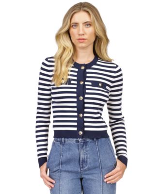 Michael Kors - Women's Striped Button-Front Cardigan