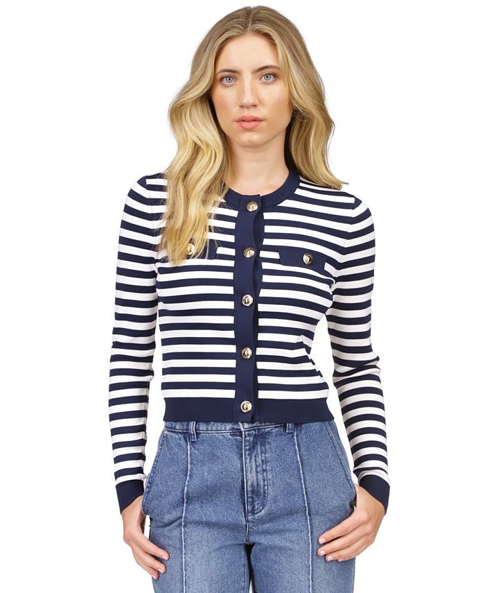 Striped Button Front Sweater main image 0