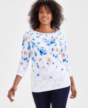 Style Co 3 4 Sleeve Women s Petite Tops Macy s