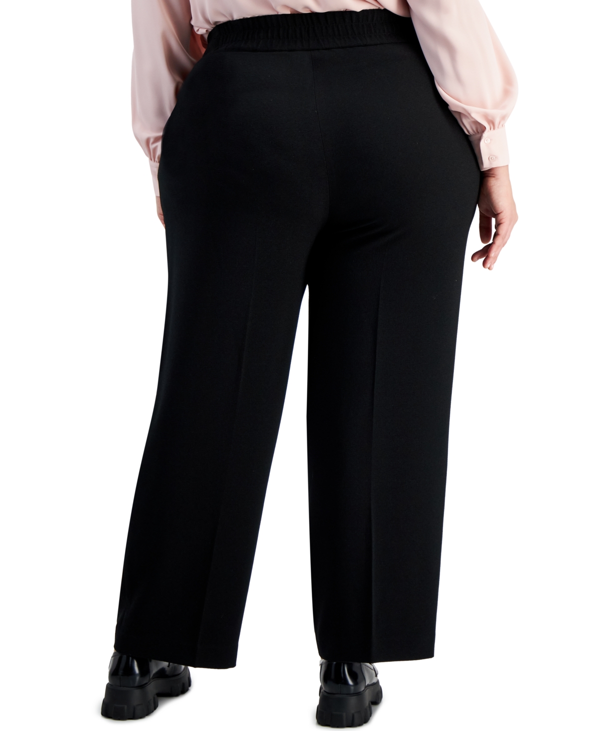 Shop Bar Iii Plus Size Tab-waist Pleated Trousers, Created For Macy's In Black