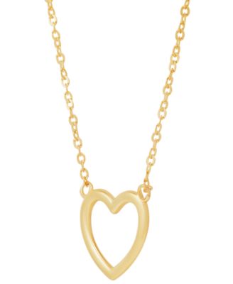 Open Heart 17" Pendant Necklace in 10k Gold