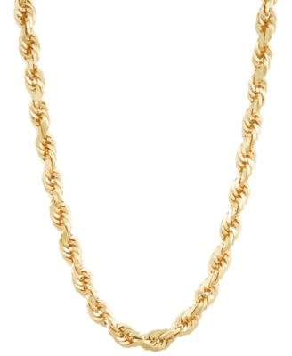 Macy's - Polished Classic Rope Link 26" Chain Necklace in 10k Gold