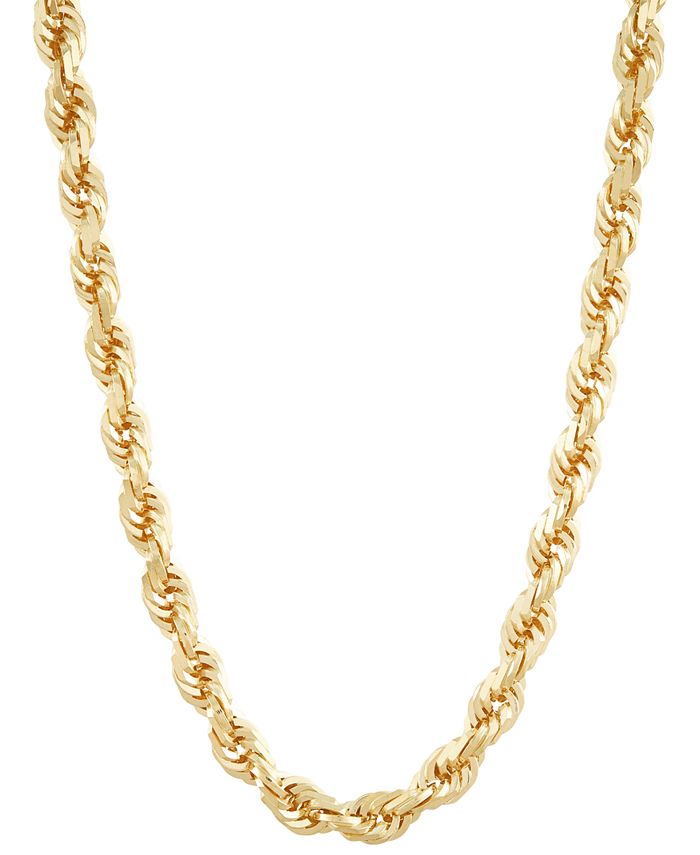 Macy's Polished Classic Rope Link 26" Chain Necklace (5mm) in 10k Gold