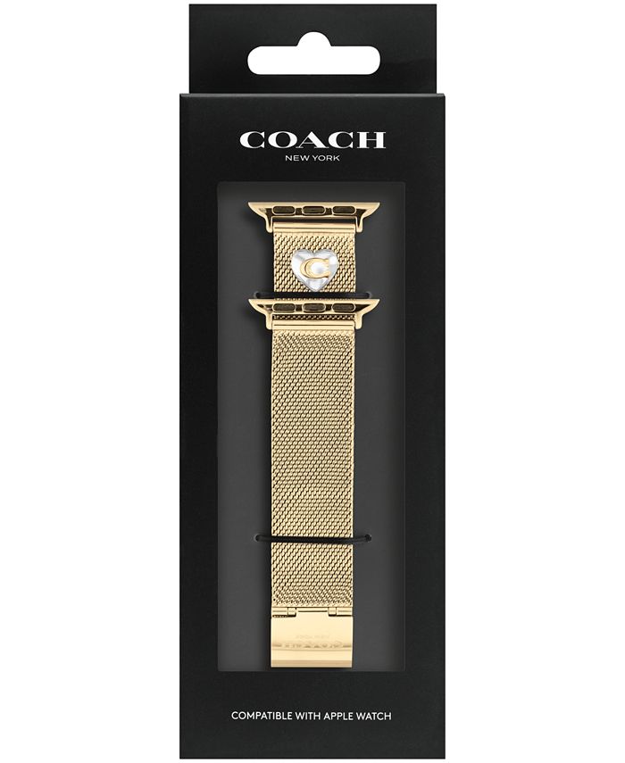 COACH GoldTone Stainless Steel Mesh Bracelet for 38, 40, 41mm Apple