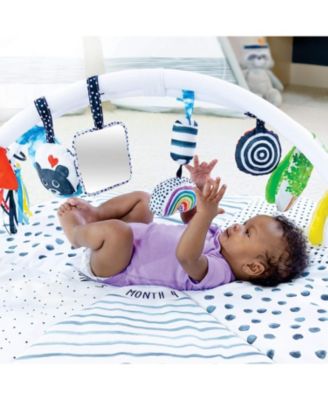 Sassy STEM Developmental Sensory Tummy Time Activity Baby Play Mat, Ultra Plush