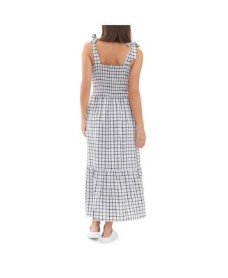 Phoebe Smocked Dress White/Navy