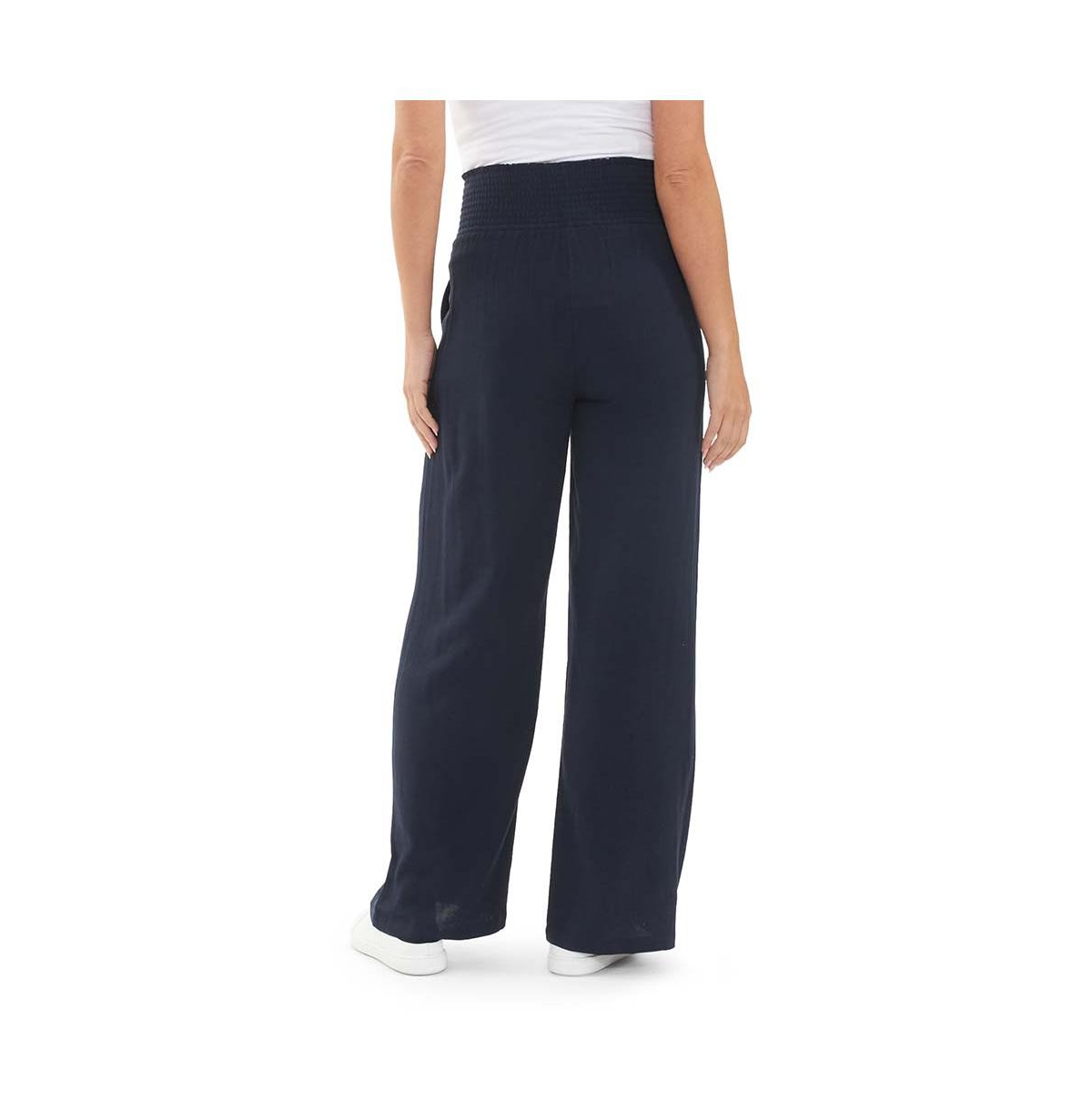 Maternity Ripe Marlow Wide Leg Shirred Pant Navy - Navy