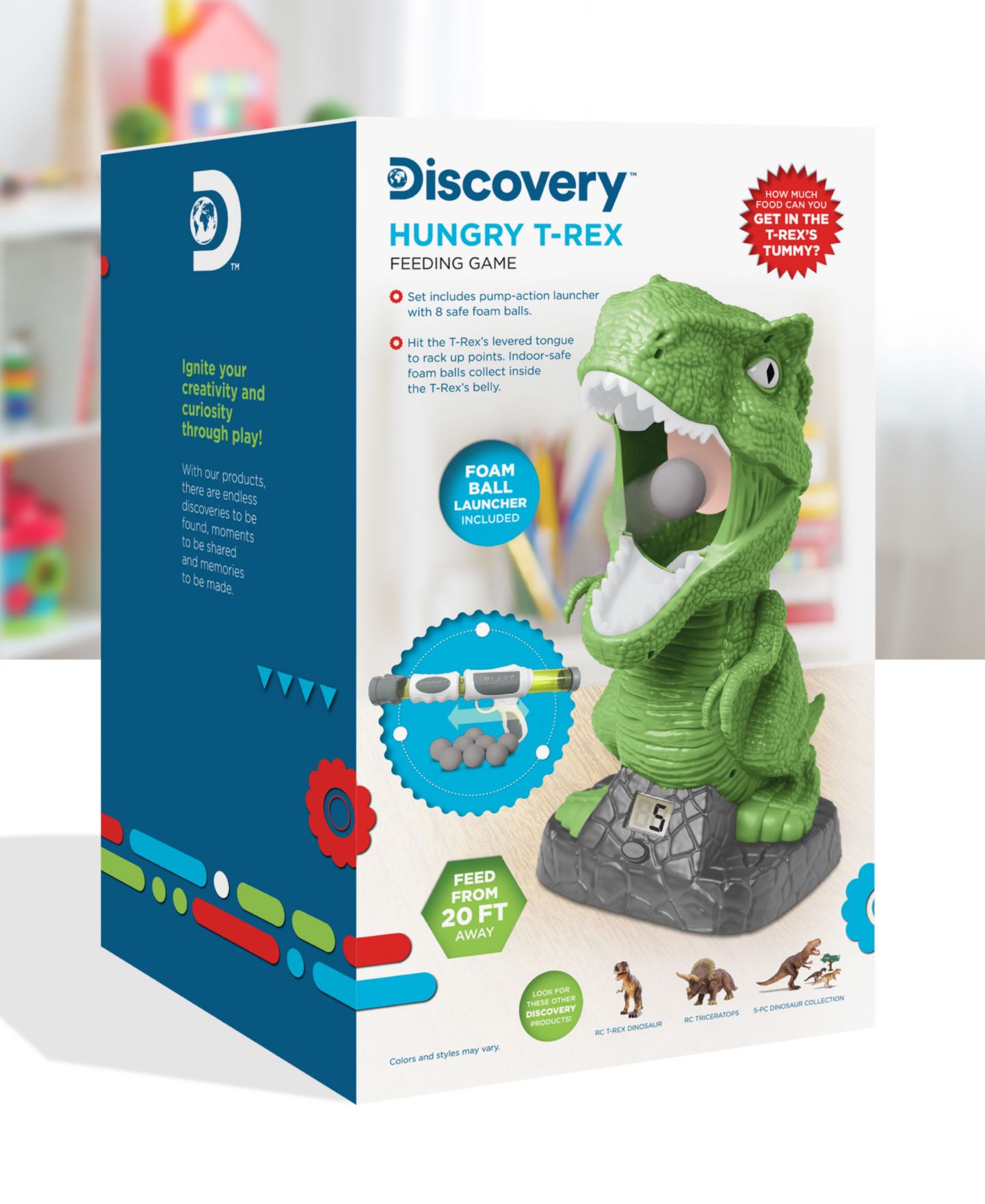 Детские фигурки Discovery Hungry T-Rex Shooting Competition Hand-Eye Coordination Game, Ages 6+, цвет: Зелёный — фото 4