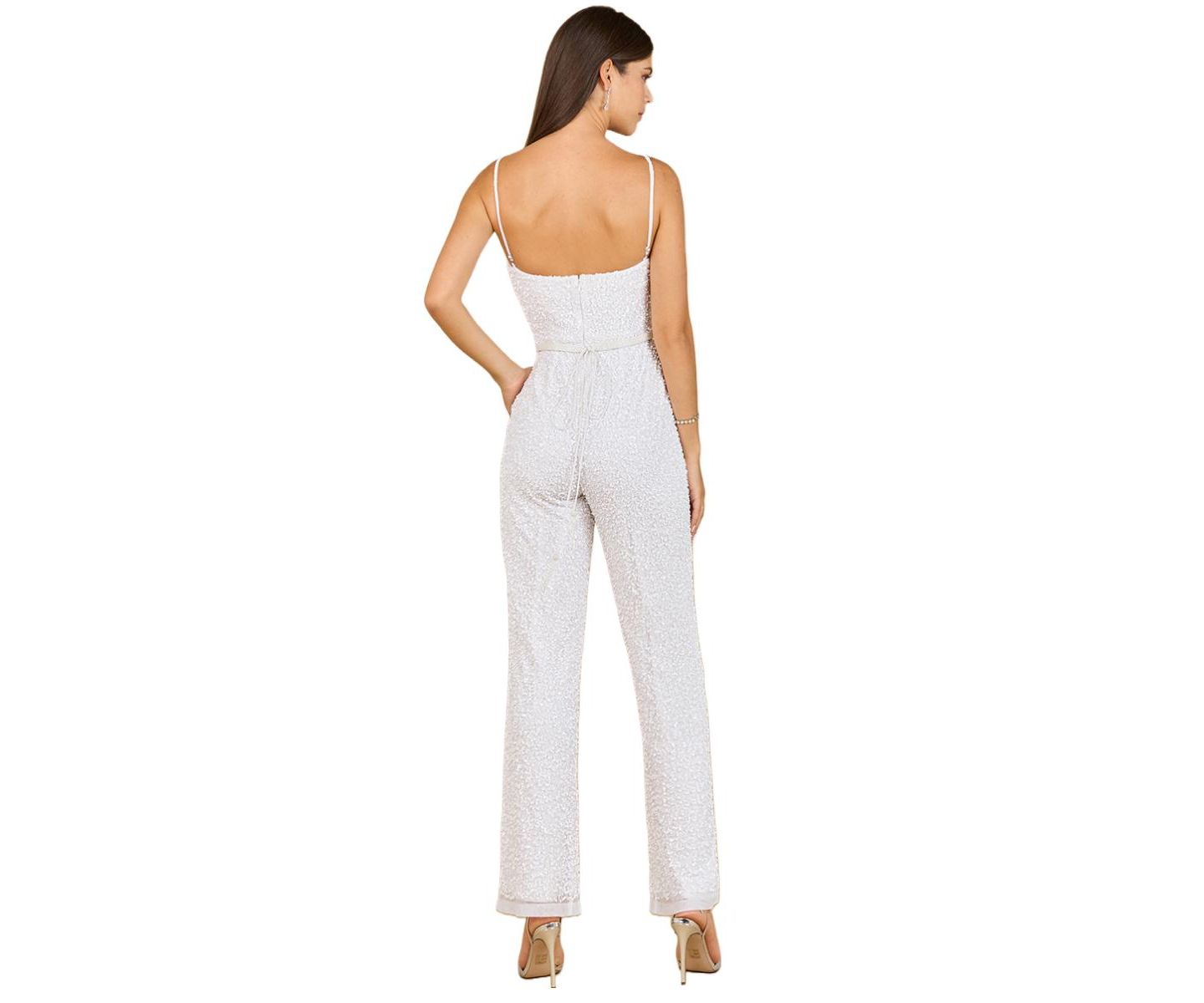 Женский комбинезон Lara Beaded Bridal Jumpsuit, цвет: Слоновая кость — фото 2