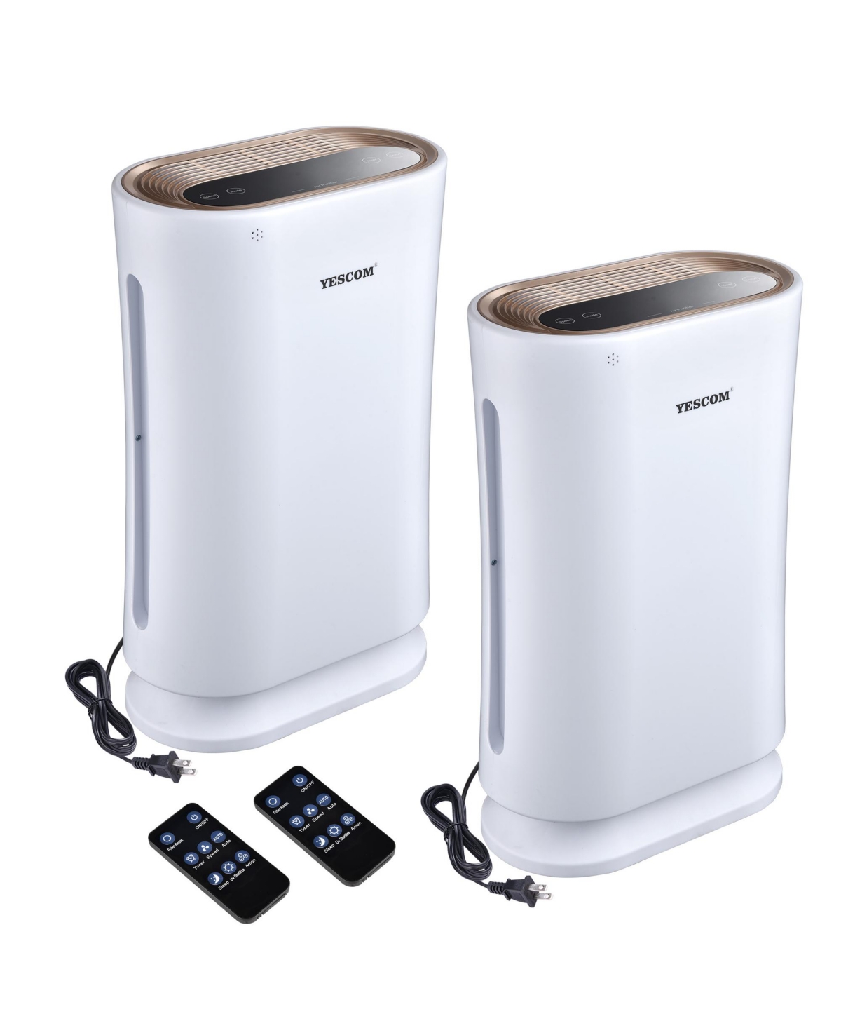 Yescom 2 Pack 35w 4 In 1 Air Purifier With Hepa Filter Uv-c Sanitizer For Pollen Dust In White