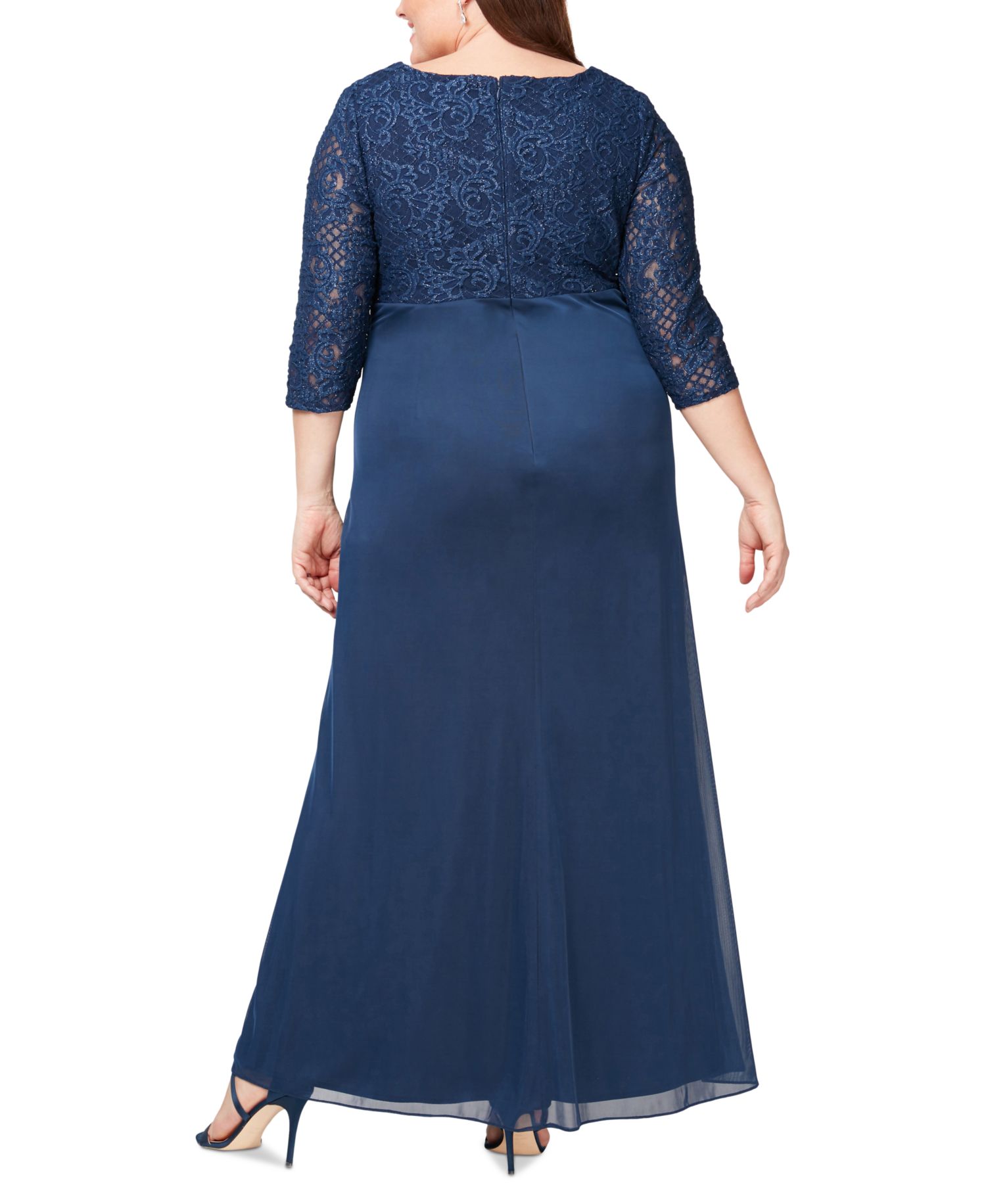 Plus Size Embellished Empire-Waist Gown