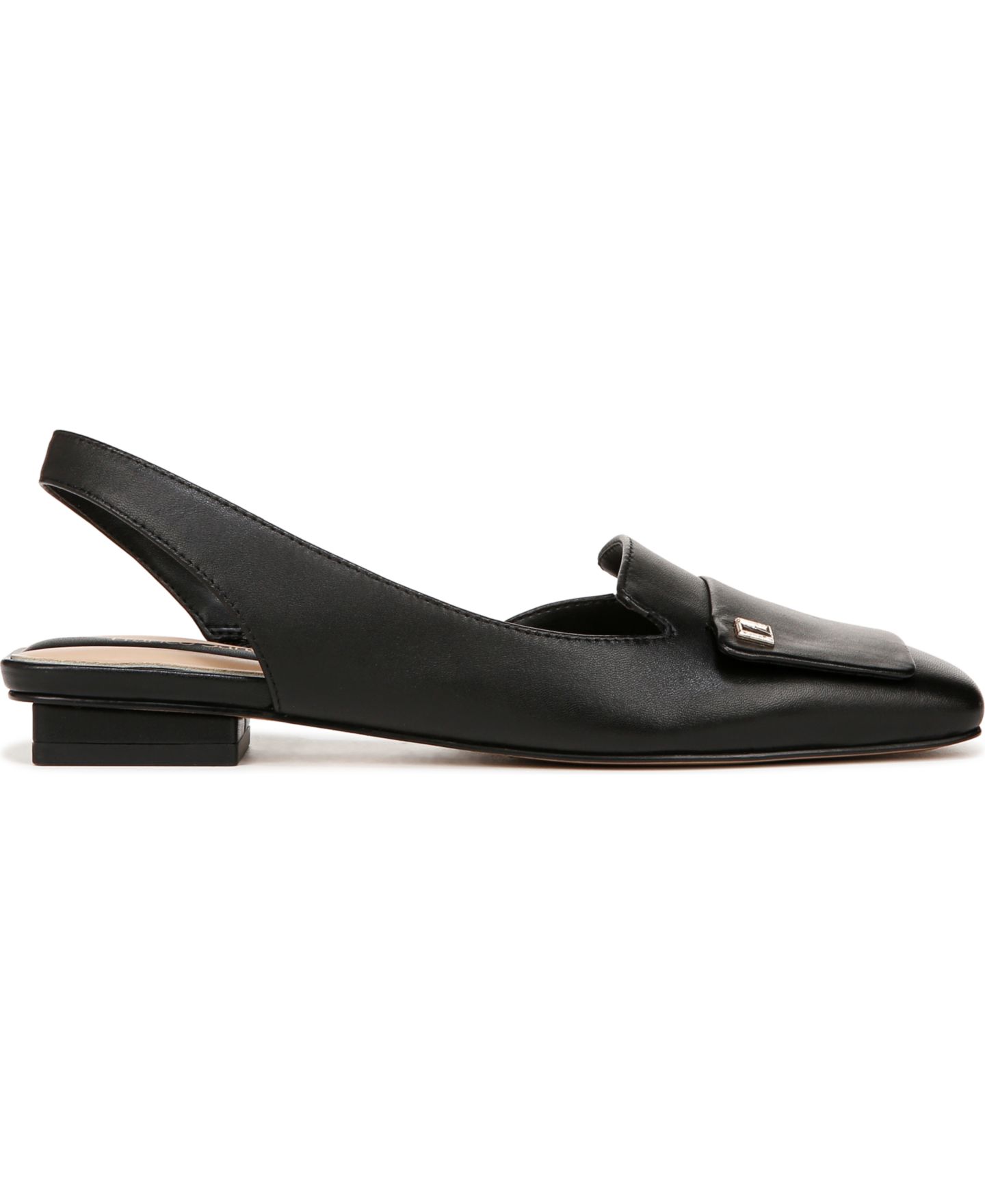 Женские балетки Franco Sarto Teagan Square Toe Slingback Flats, цвет: Чёрный кожаный — фото 2