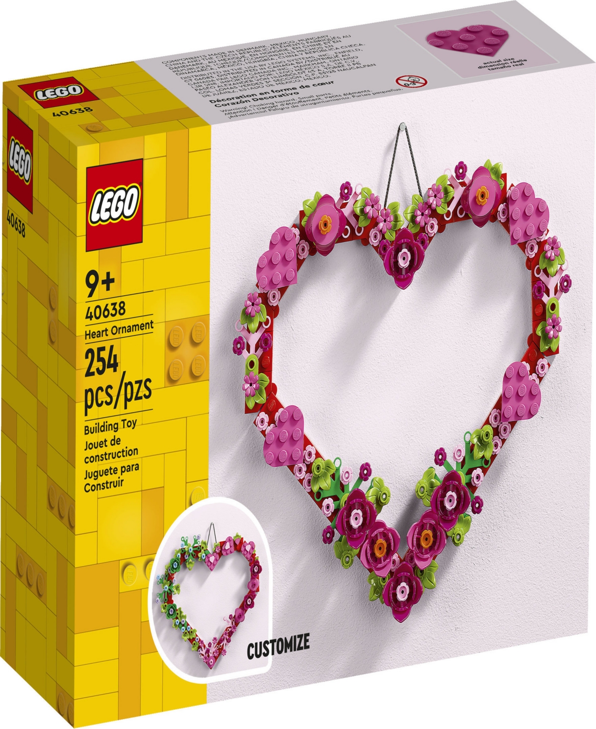 Lego Kids' Iconic Heart 40638 Toy Ornament Building Set In Multicolor