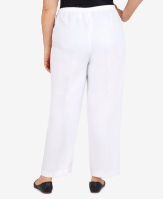 Plus Size Classic Pull-On Straight-Leg Short Length Pants