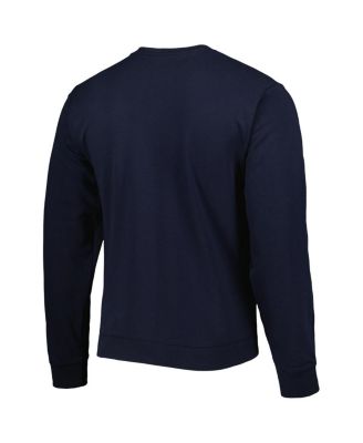 Men's Navy Distressed West Virginia Mountaineers 1965 Arch Essential Lightweight Pullover Sweatshirt