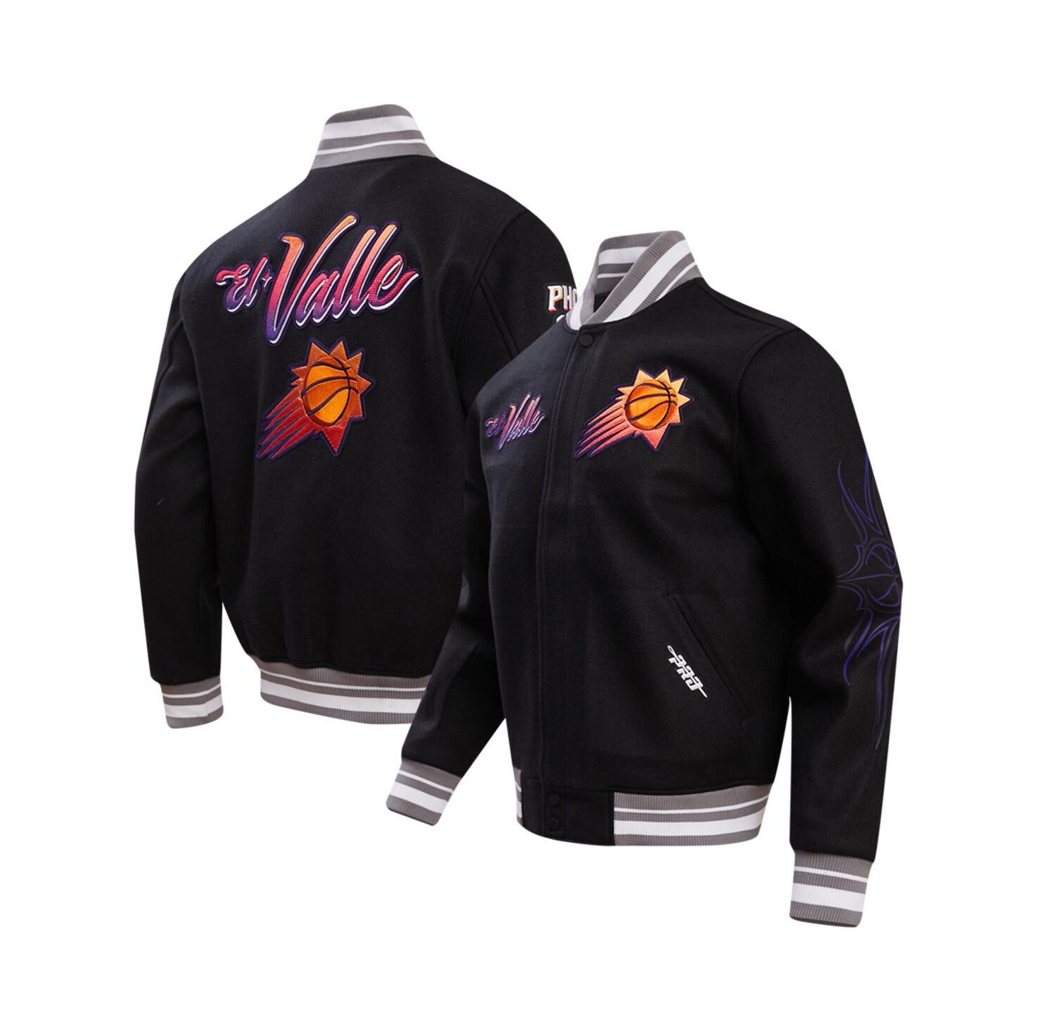 Men's Black Phoenix Suns 2023/24 City Edition Full-Zip Varsity Jacket