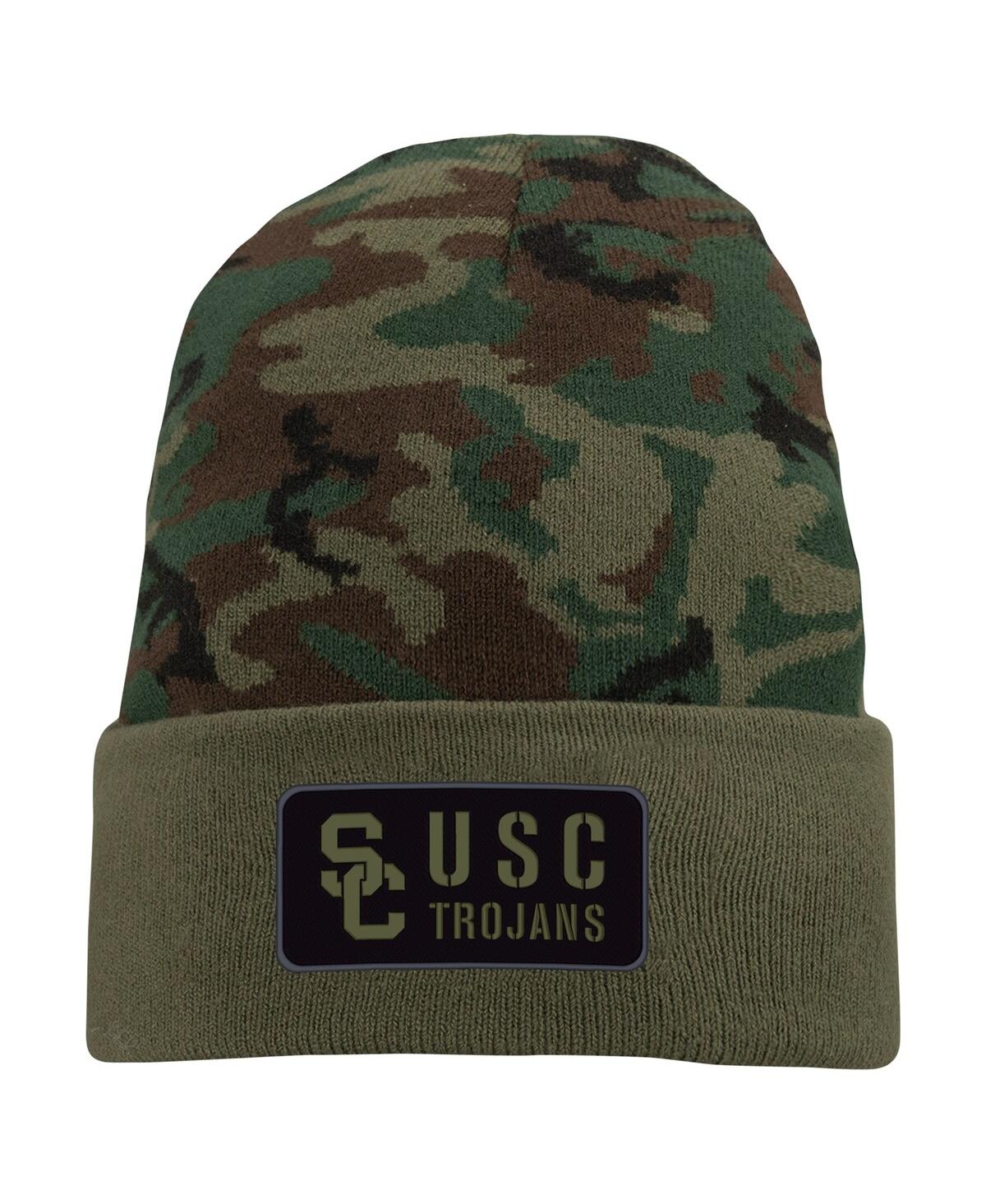 Shop Nike Men's  Camo Usc Trojans Military-inspired Pack Cuffed Knit Hat