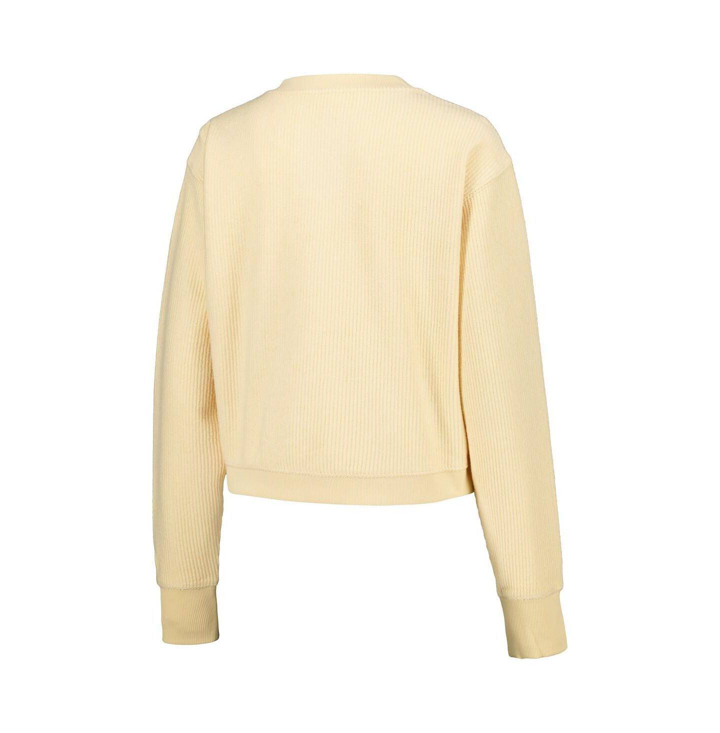 Женская толстовка League Collegiate Wear Cream Wisconsin Badgers Timber Cropped Pullover — фото 2