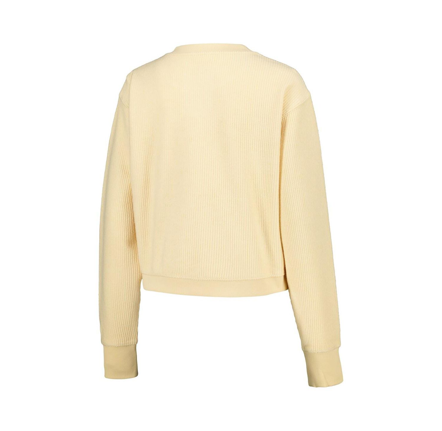 Women's Cream Wisconsin Badgers Timber Cropped Pullover Sweatshirt