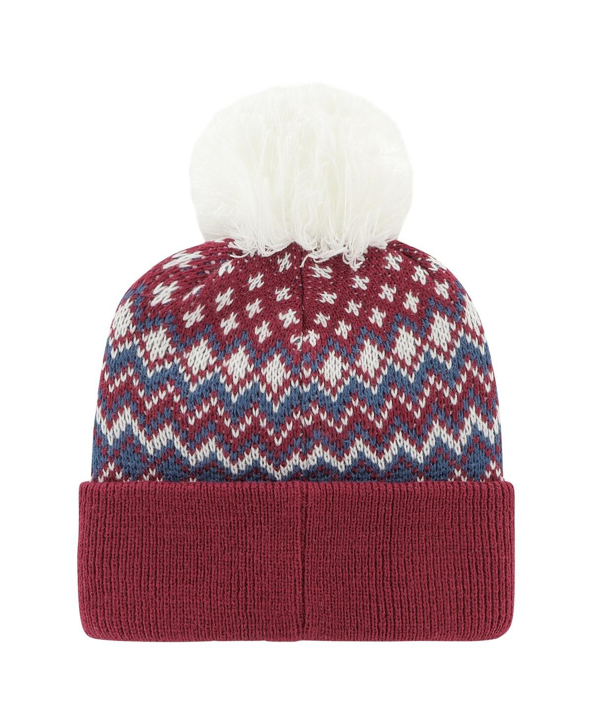 47 Brand Women's ' Burgundy Colorado Avalanche Elsaâ Cuffed Knit Hat With Pom In Burgundy
