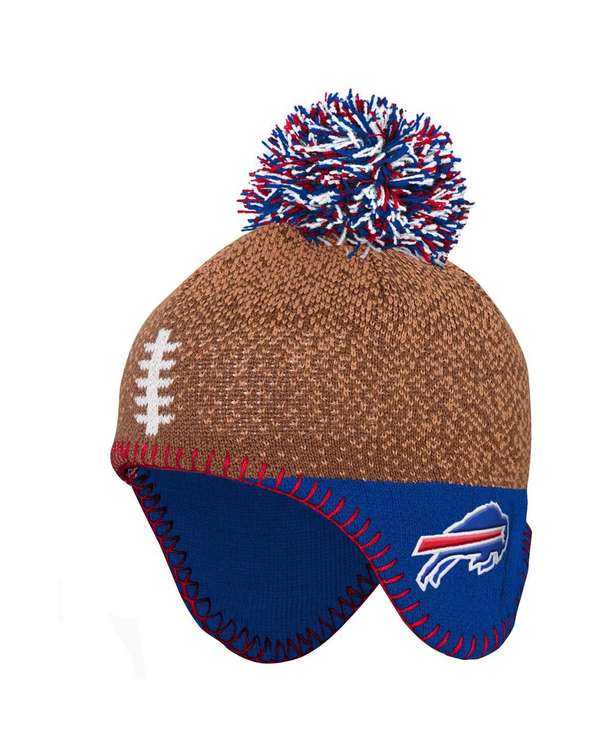 Outerstuff Babies' Infant Boys And Girls Brown Buffalo Bills Football Head Knit Hat With Pom