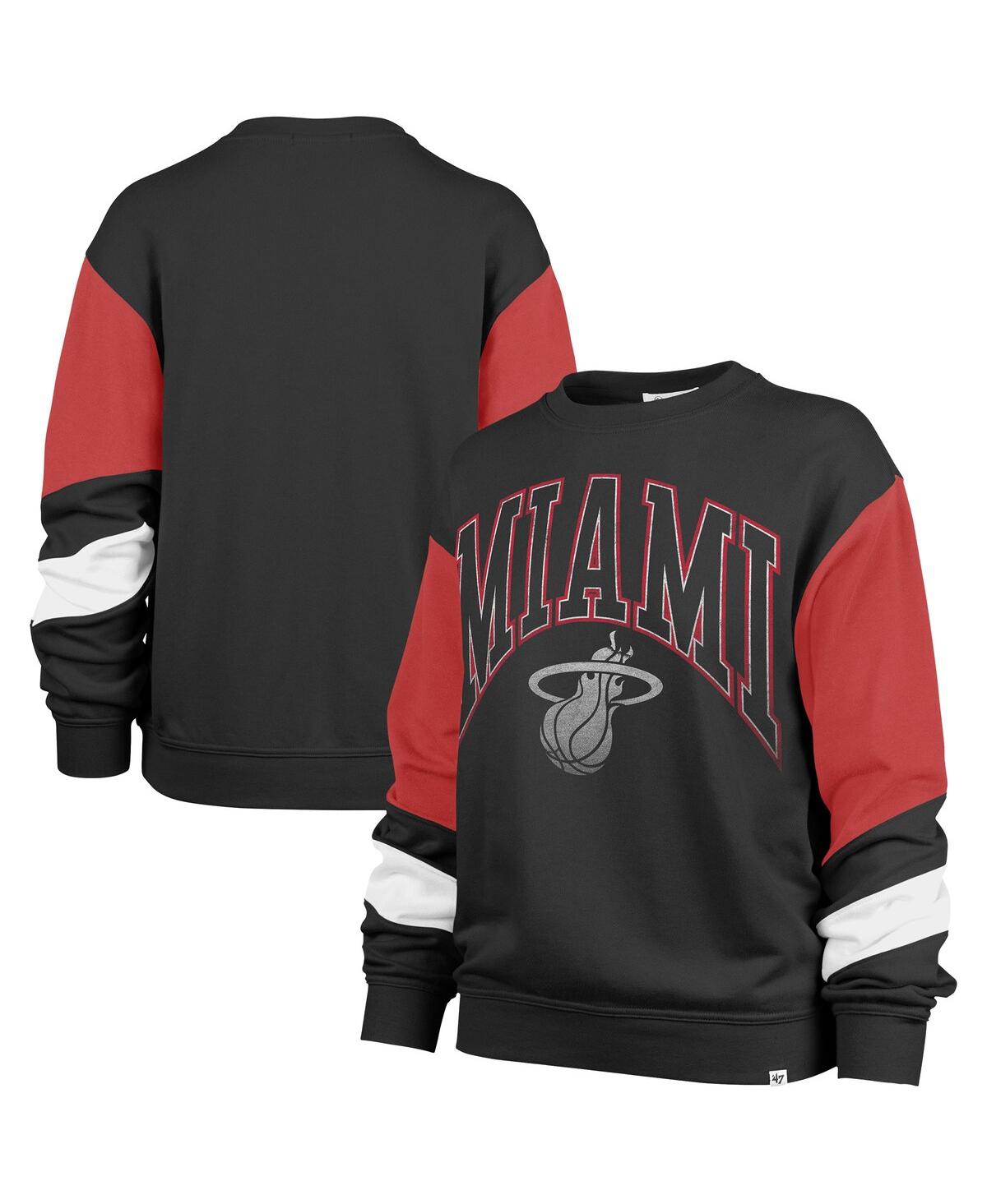 47 Brand Women's ' Black Miami Heat 2023/24 City Edition Nova Crew Sweatshirt