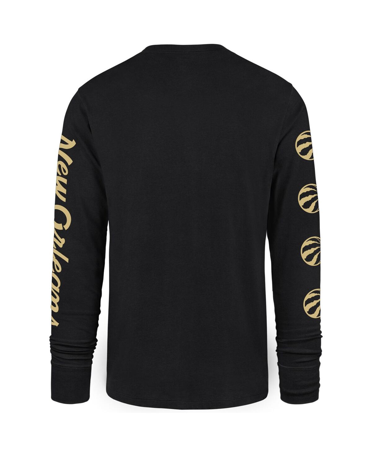 Shop 47 Brand Men's ' Black Toronto Raptors 2023/24 City Edition Triplet Franklin Long Sleeve T-shirt