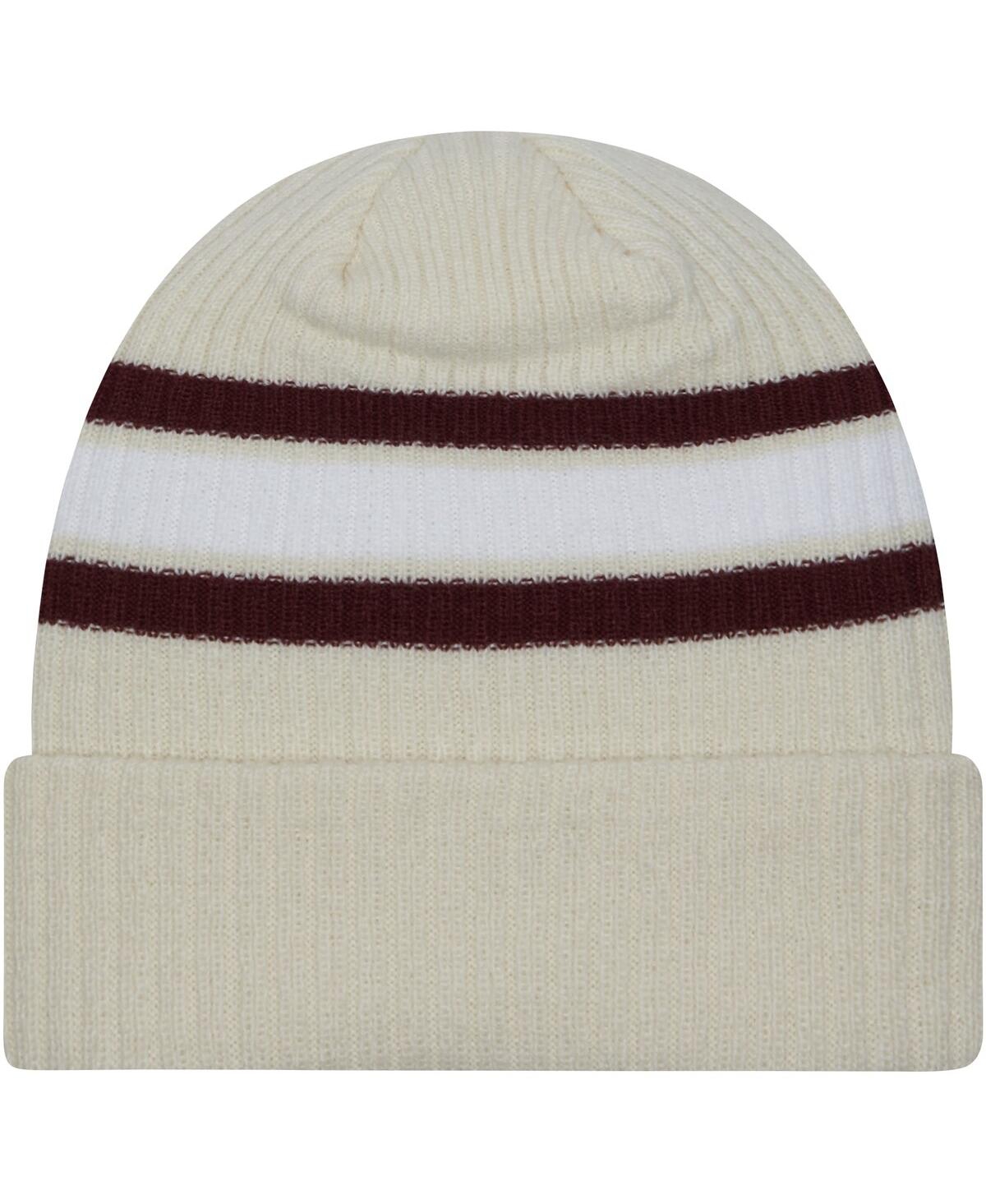 Men's New EraDistressed Mississippi State Bulldogs Vintage-Like Cuffed Knit Hat - Cream
