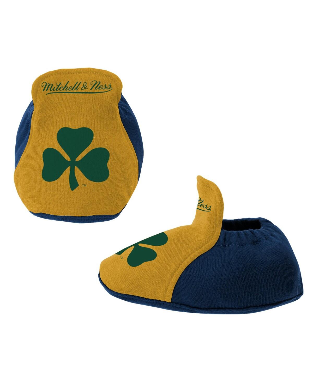 Shop Mitchell & Ness Infant Boys And Girls  Navy, Gold Notre Dame Fighting Irish 3-pack Bodysuit, Bib And  In Navy,gold