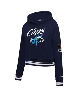 Women's Navy LA Clippers 2023/24 City Edition Cropped Pullover Hoodie