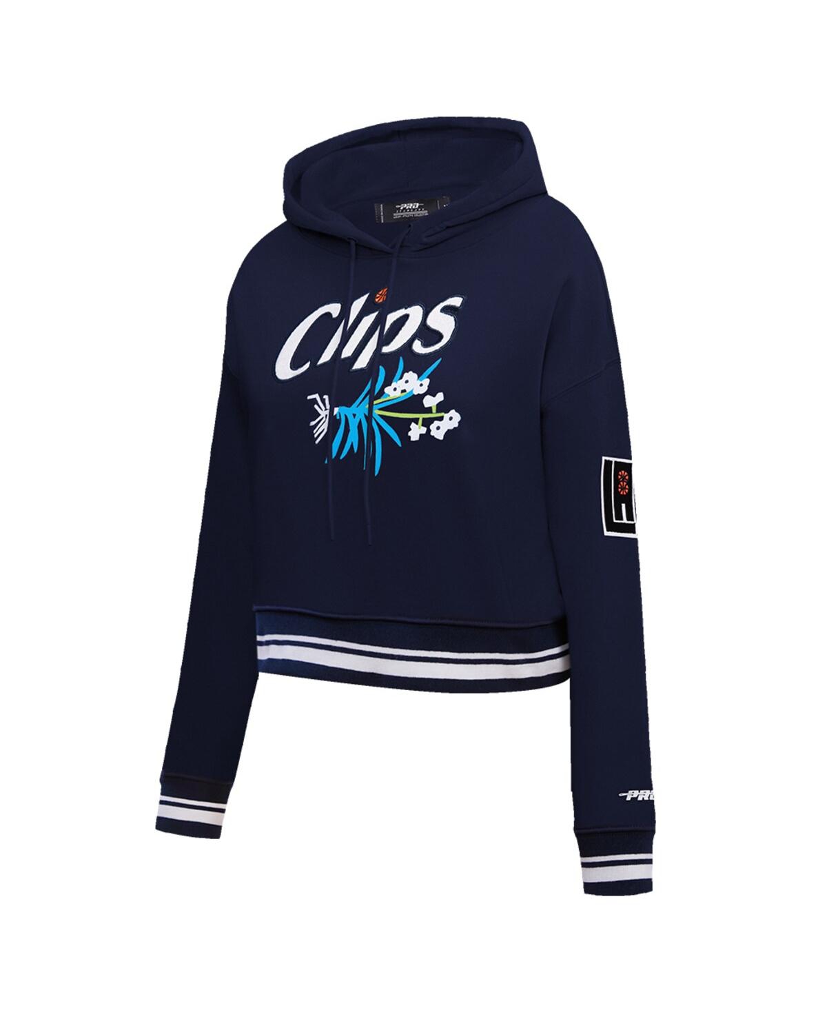 Shop Pro Standard Women's  Navy La Clippers 2023/24 City Edition Cropped Pullover Hoodie