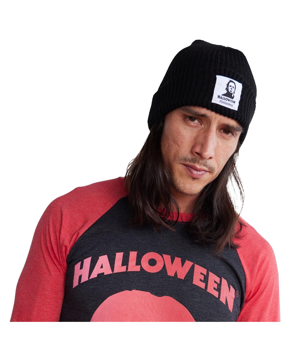 Shop Contenders Clothing Men's And Women's  Black Halloween Myers Face Cuffed Knit Hat