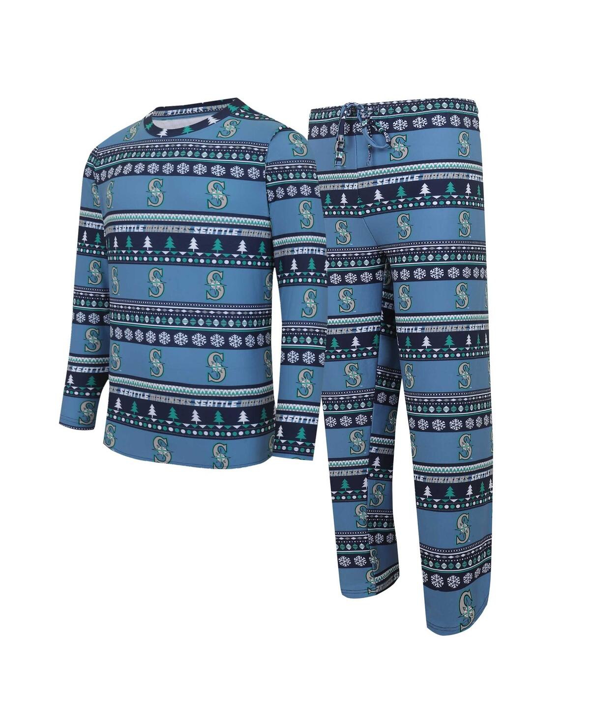 Men's Concepts Sport Navy Seattle Mariners Knit Ugly Sweater Long Sleeve Top and Pants Set - Navy