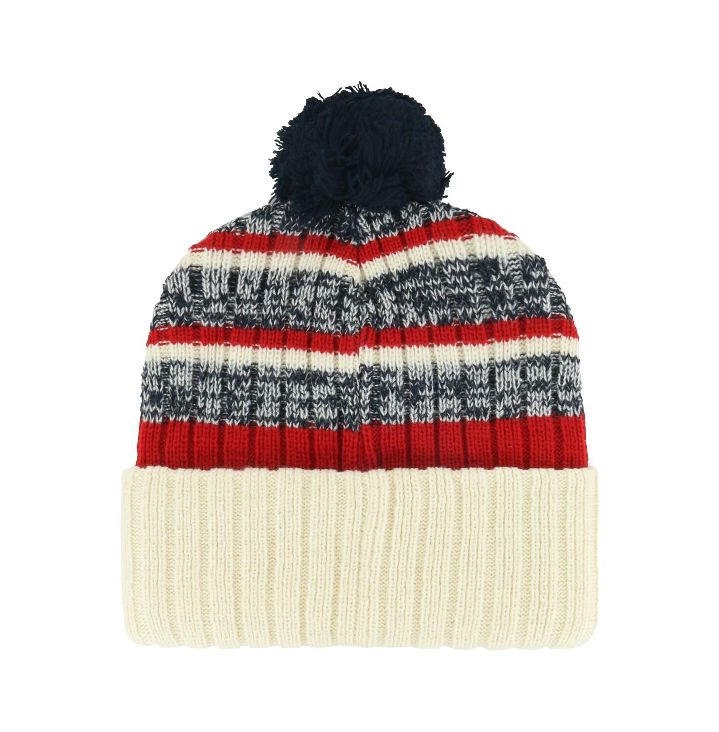 Мужские головные уборы '47 Brand Cream Columbus Blue Jackets Tavern Cuffed Knit Hat with Pom — фото 2