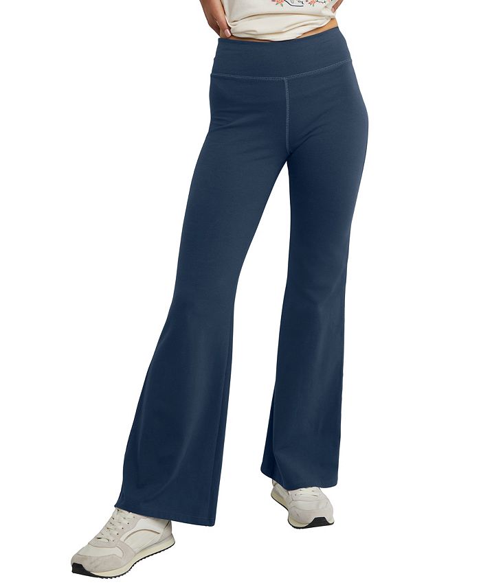 Hanes Women's Originals Stretch Jersey Flare Leg Pants - Macy's