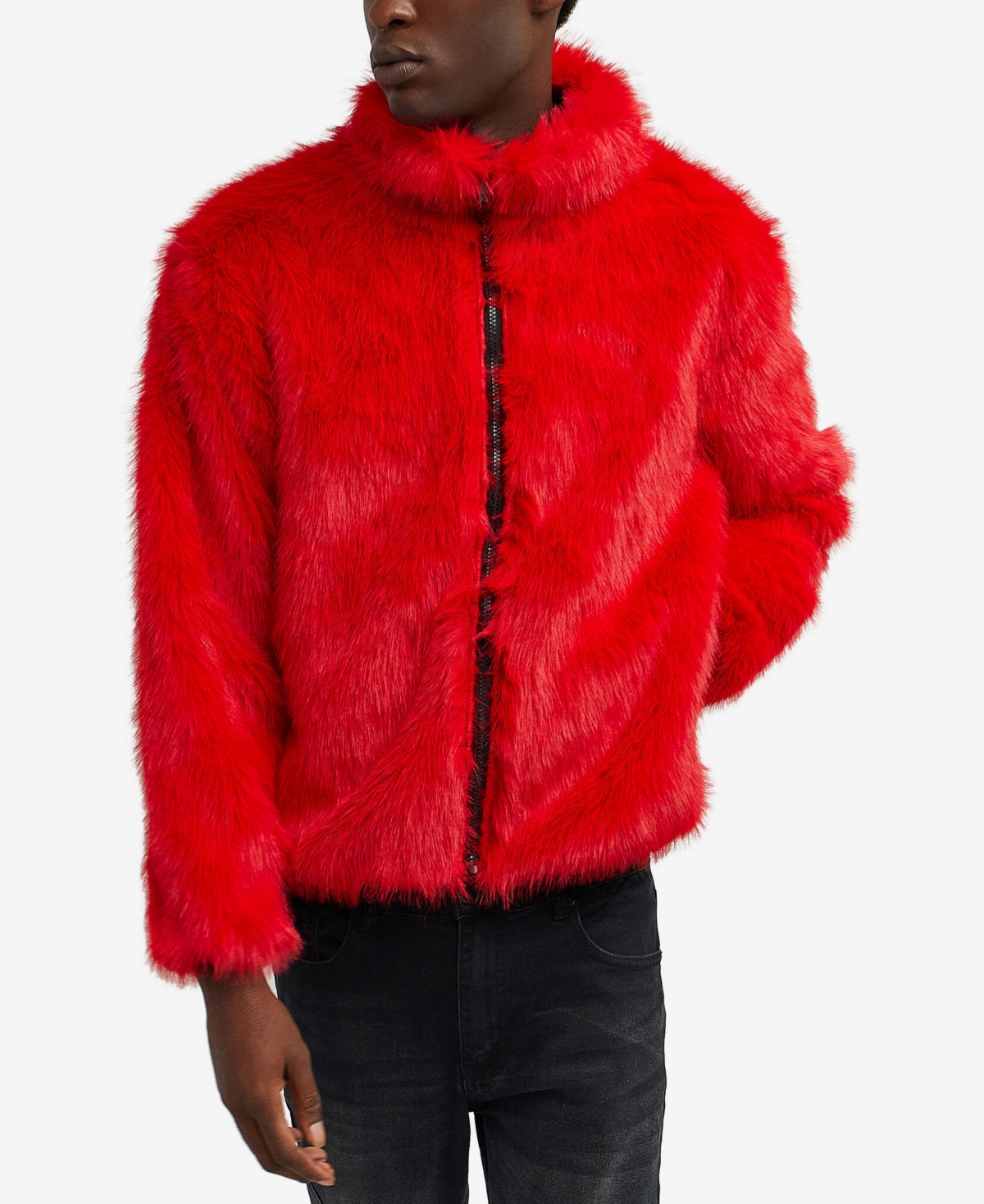 Reason Men's Faux Fur Full Zip Jacket