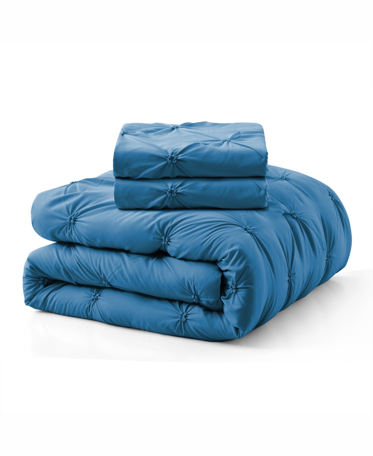 Unikome 3 Piece Pinch Pleated Down Alternative Comforter Set