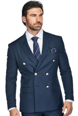 Men's Slim Fit 2-Piece Double Breasted Suit