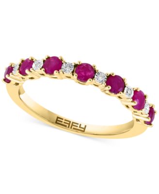 EFFY Collection - Sapphire (1/2 ct. t.w.) & Diamond Accent Stack Ring in Gold-Plated Sterling Silver
