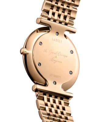 Women's Swiss La Grande Classique de Longines Diamond (1/10 ct. t.w.) Rose Gold PVD Bracelet Watch 29mm