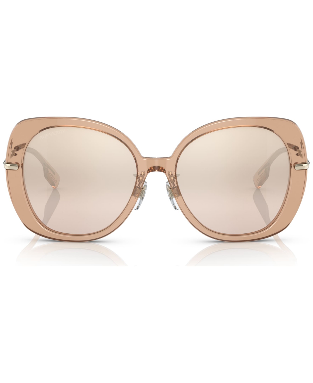 Shop Burberry Women's Eugenie Low Bridge Fit Sunglasses, Mirror Gradient Be4374f In Brown