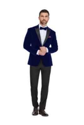 Men's 2-Piece Velvet Birdseye Lapel Slim-Fit Tuxedo
