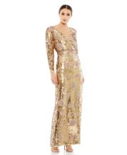 Macys gold gown top