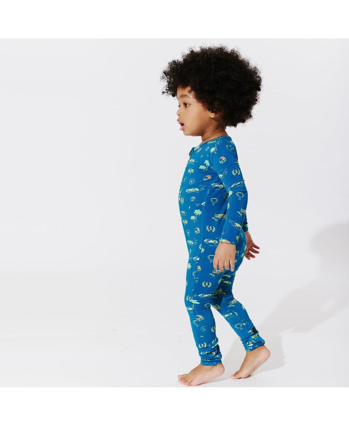 Bellabu Bear Baby BoysConvertible Footie Pajamas - Monaco blue